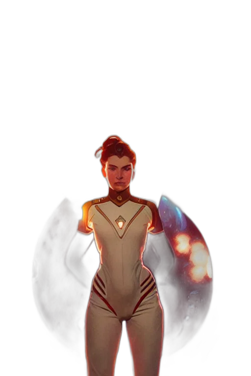 staff, robot, dress, concept art, fantasy art, comic book art, pixel art, outer space transparent PNG cut-out