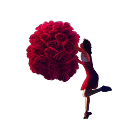 flower, dress, umbrella, crown, pixel art, photorealistic, 3d render, concept art transparent PNG cut-out