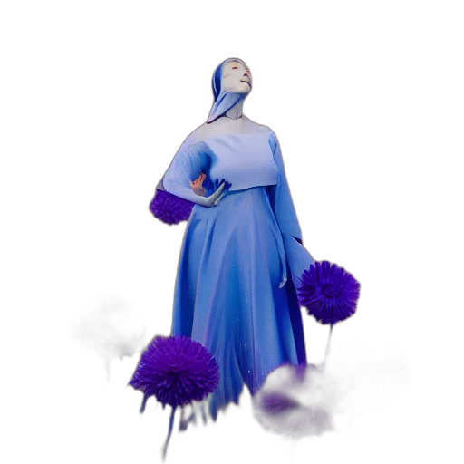 dress, flower, staff, jacket, concept art, 3d render, fantasy art, pixel art transparent PNG cut-out
