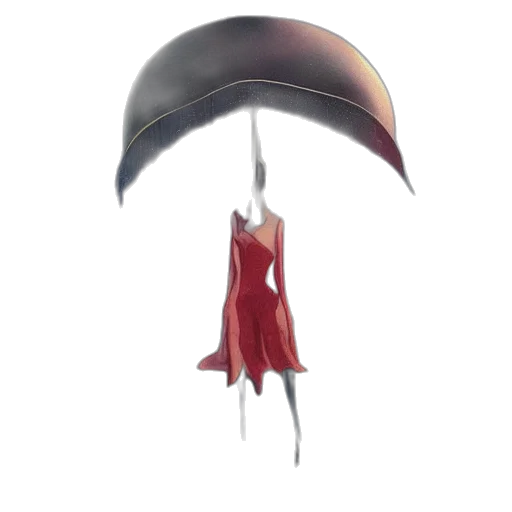 umbrella, dress, hat, staff transparent PNG cut-out