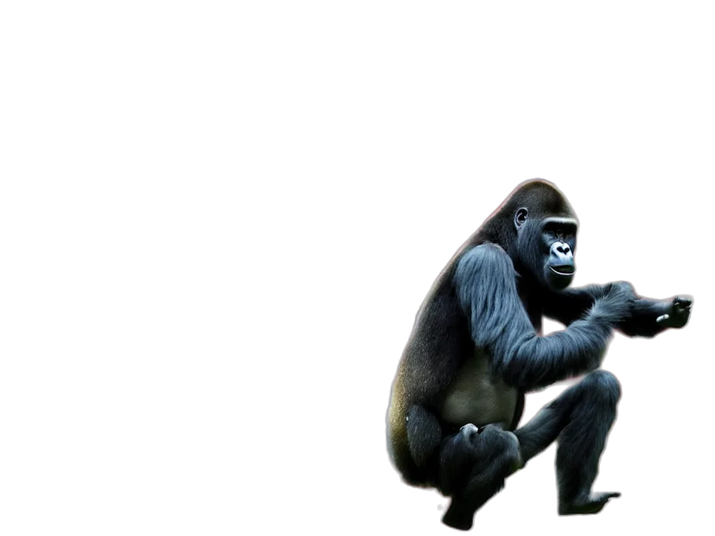 animal, creature, mask, staff, concept art, 3d render, photorealistic, gorilla transparent PNG cut-out