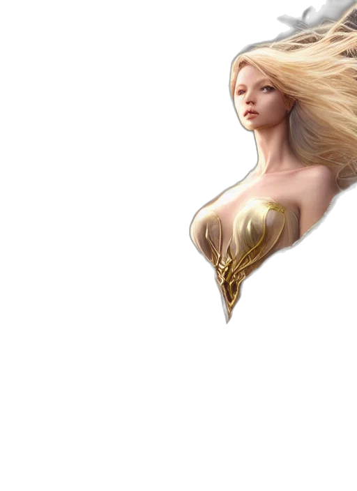 dress, jewelry, face, hair, fantasy art, concept art, 3d render, comic book art transparent PNG cut-out