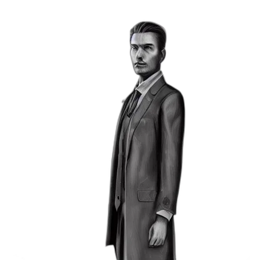 jacket, staff, face, concept art transparent PNG cut-out