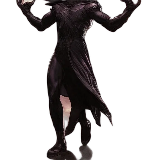 dress, creature, mask, staff transparent PNG cut-out