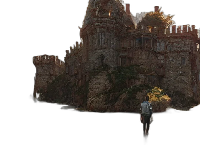 building, concept art, fantasy art, 3d render transparent PNG cut-out
