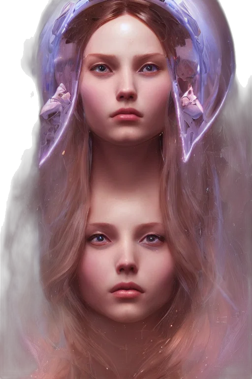 face, crown, hair, creature, fantasy art, concept art, photorealistic, oil painting transparent PNG cut-out
