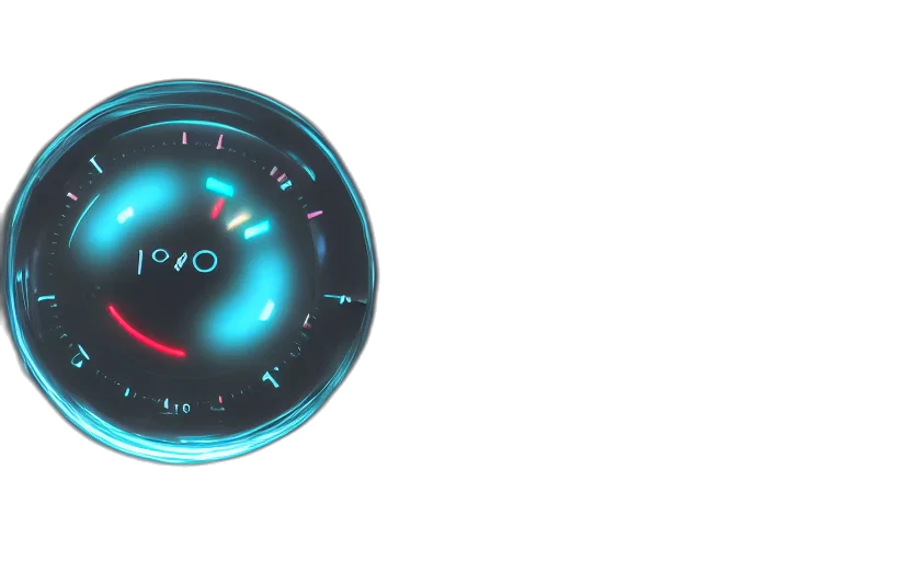 3d render, vaporwave, gauges, dials transparent PNG cut-out