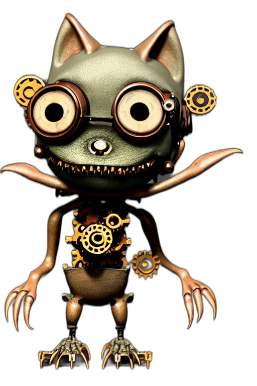robot, creature, mask, staff, concept art, 3d render, cartoon, fantasy art transparent PNG cut-out