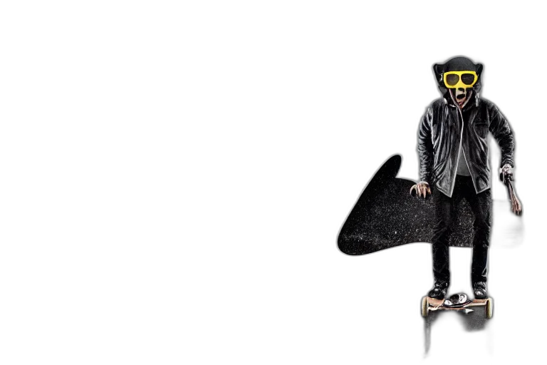 jacket, umbrella, mask, creature transparent PNG cut-out