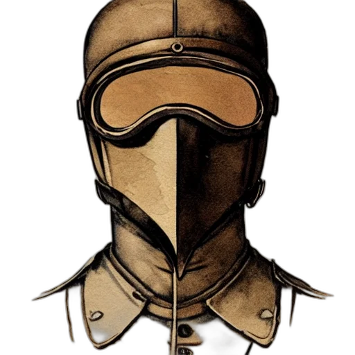 mask, face, staff, sword, concept art, watercolor, fantasy art, comic book art transparent PNG cut-out