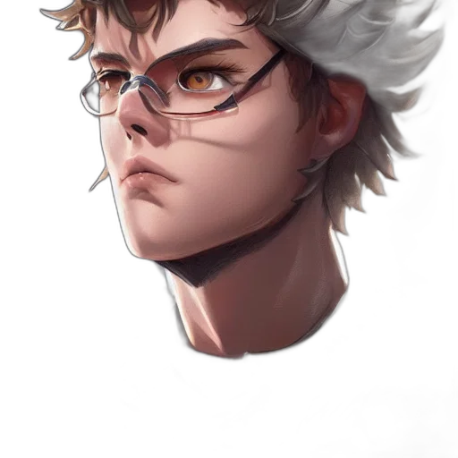face, staff, mask, crown, anime, concept art, watercolor, photorealistic transparent PNG cut-out