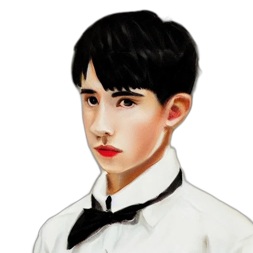 oil painting, photorealistic, cartoon, concept art, year, old, black, suit transparent PNG cut-out