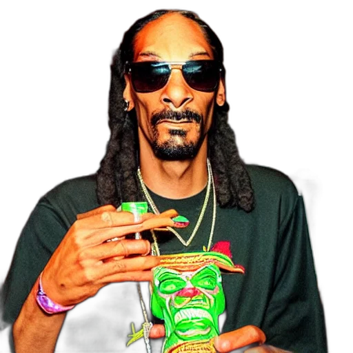 food, animal, jacket, bottle, photorealistic, green, snoop, dogg transparent PNG cut-out