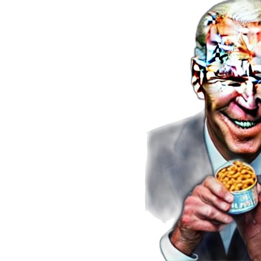food, cartoon, hyper, realistic, photo, joe, biden, wearing transparent PNG cut-out
