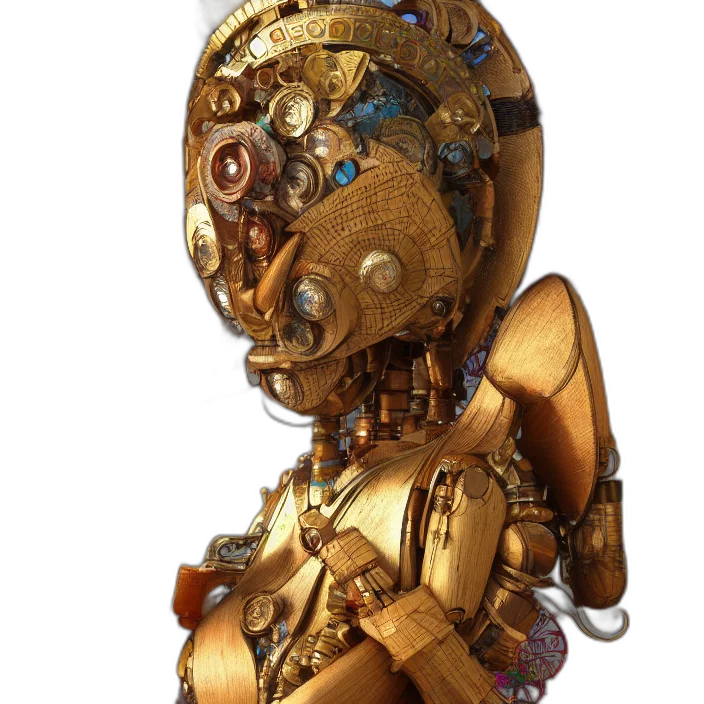 robot, mask, jewelry, staff transparent PNG cut-out