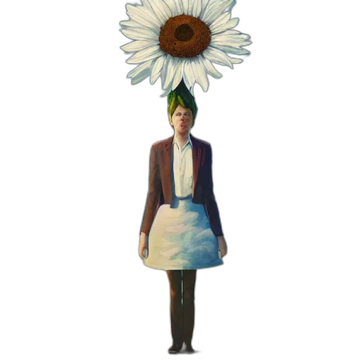 dress, flower, staff, umbrella, concept art, pixel art, 3d render, fantasy art transparent PNG cut-out