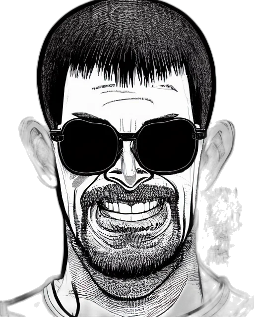 face, cartoon, comic book art, pencil sketch, photorealistic, highly, detailed, ink transparent PNG cut-out