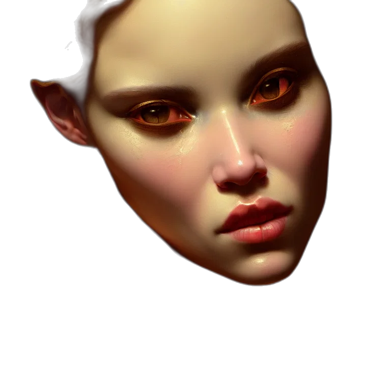 face, mask, crown, creature, 3d render, photorealistic, fantasy art, concept art transparent PNG cut-out