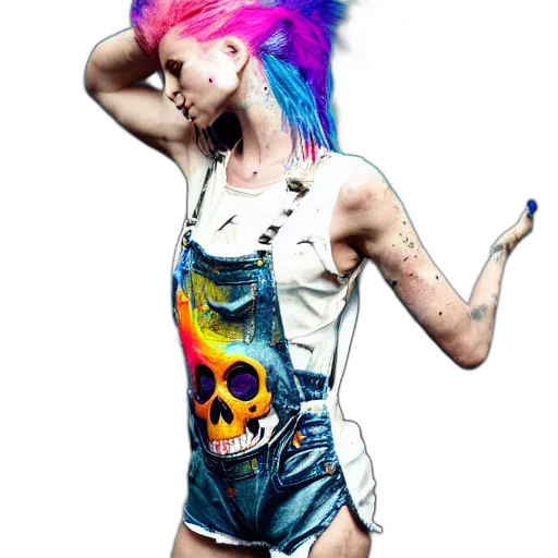 dress, hair, jacket, creature, cyberpunk, concept art, cartoon, photorealistic transparent PNG cut-out