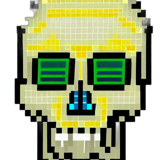 robot, mask, face, creature, pixel art, cyberpunk, vaporwave, concept art transparent PNG cut-out