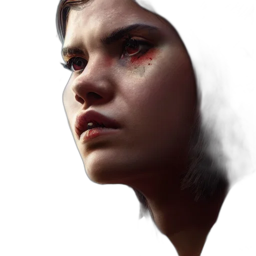 face, mask, photorealistic, concept art, fantasy art, comic book art, red, dark transparent PNG cut-out