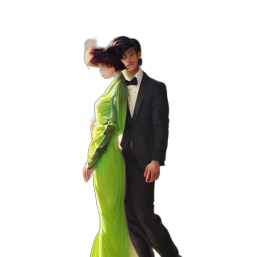 dress, umbrella, staff, photorealistic transparent PNG cut-out