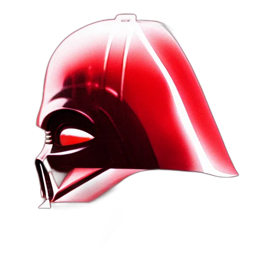 hat, mask, 3d render, concept art, photorealistic, red, darth, vader transparent PNG cut-out