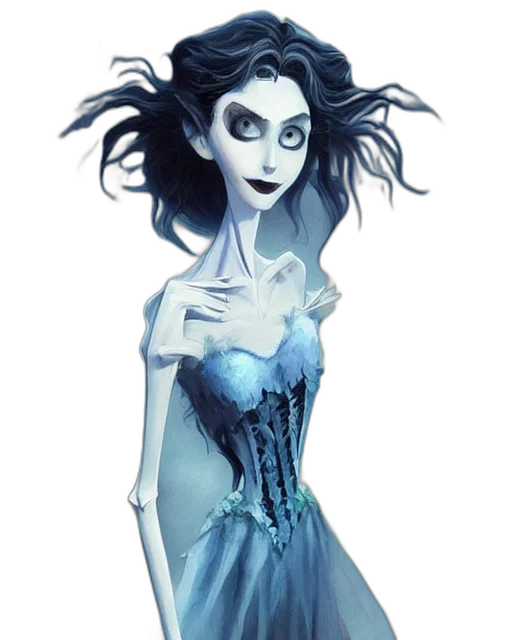 dress, mask, jewelry, concept art, fantasy art, comic book art, 3d render, blue transparent PNG cut-out