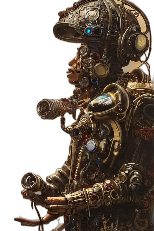 robot, weapon, face, staff transparent PNG cut-out