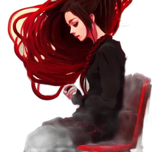 hair, dress, crown, concept art, fantasy art, pixel art, anime, fire transparent PNG cut-out