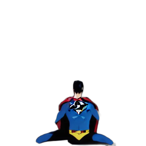 jacket, animal, comic book art, concept art, cartoon, 3d render, superman, back transparent PNG cut-out