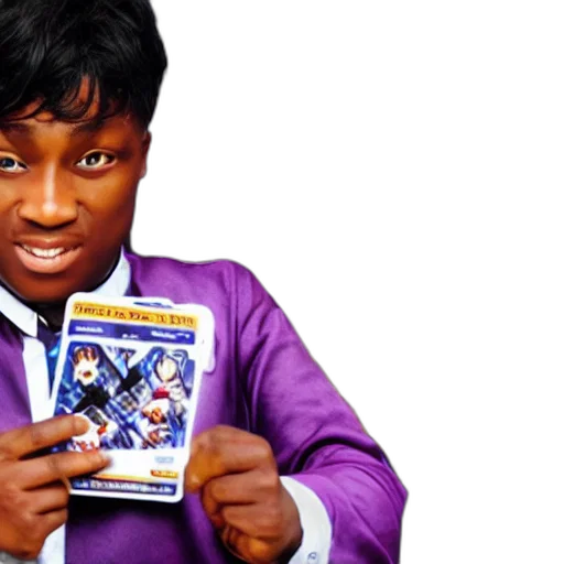 purple, aki, enjoying, trading, card, game transparent PNG cut-out