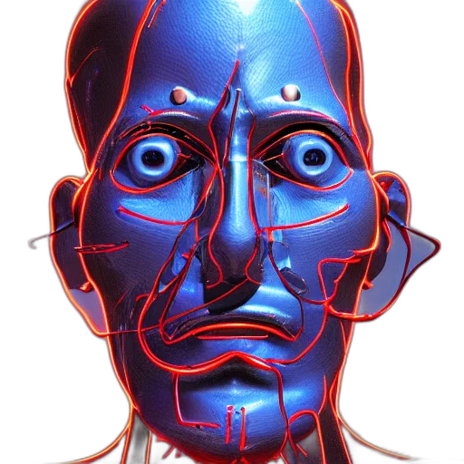 mask, face, robot, 3d render transparent PNG cut-out