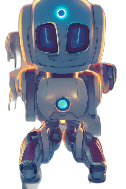 robot, 3d render, concept art, vaporwave, pixel art, blue, pastel, metabots transparent PNG cut-out