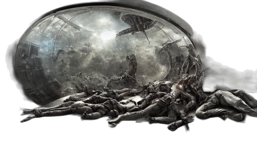 robot, concept art, 3d render, cyberpunk transparent PNG cut-out