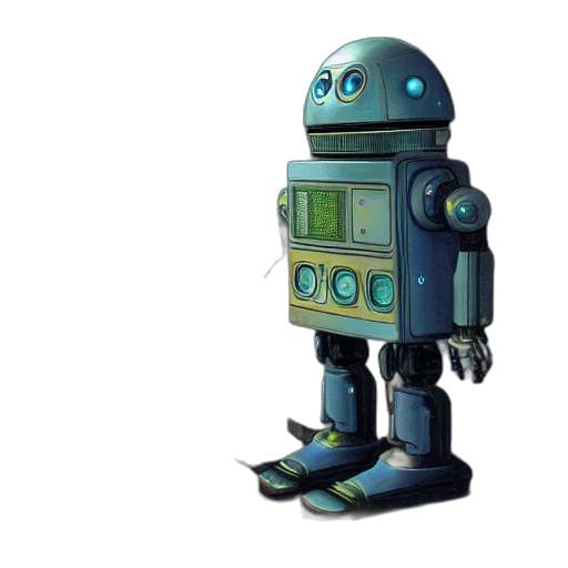 robot, concept art, 3d render, pixel art, cyberpunk, blue, android, ferdinand transparent PNG cut-out