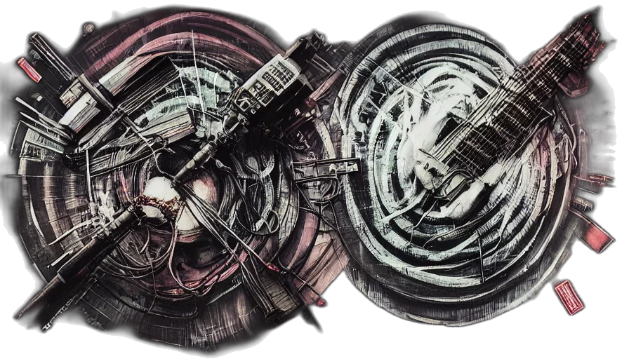 weapon, robot, car, concept art, cyberpunk, comic book art, 3d render, outer space transparent PNG cut-out