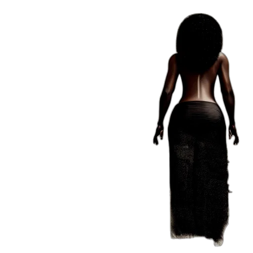 dress, hair, creature, concept art, 3d render, photorealistic, dark, full transparent PNG cut-out