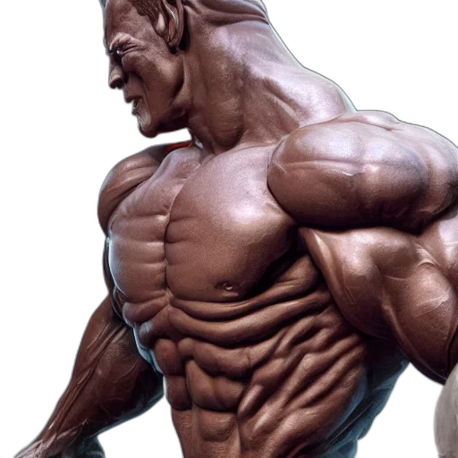 photorealistic, 3d render, concept art, portrait, statue, muscle, chrome, reflect transparent PNG cut-out