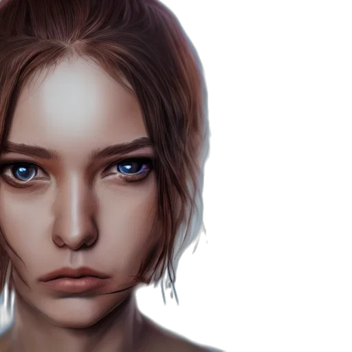 face, robot, photorealistic, fantasy art, concept art, 3d render, blue, pastel transparent PNG cut-out
