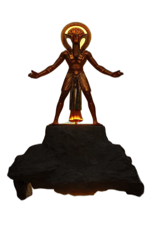 staff, creature, sword, concept art, 3d render, fantasy art, fire, god transparent PNG cut-out