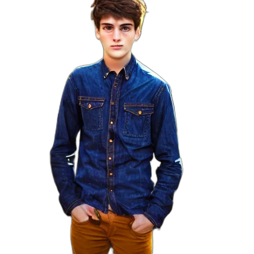 jacket, face, photorealistic, 3d render, cartoon, earth tones, blue, dark transparent PNG cut-out
