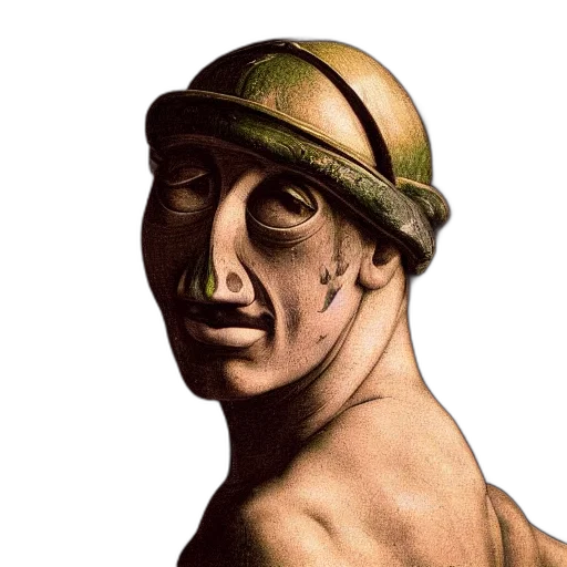 face, mask, hat, staff transparent PNG cut-out
