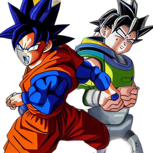 concept art, anime, pixel art, comic book art, goku, master, chief, doing transparent PNG cut-out