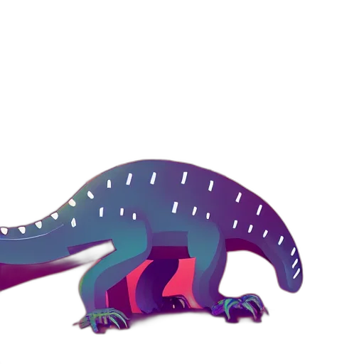dragon, creature, animal, concept art, vaporwave, 3d render, pixel art, neon transparent PNG cut-out