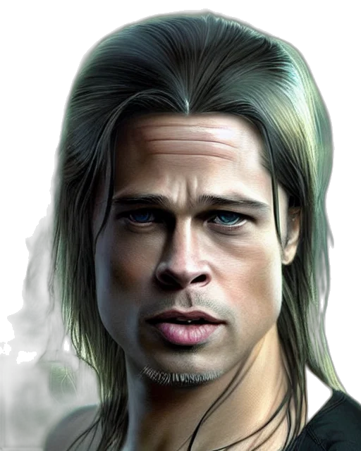 hair, face, photorealistic, fantasy art, comic book art, concept art, green, long transparent PNG cut-out