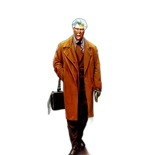 jacket, staff, face, robot transparent PNG cut-out