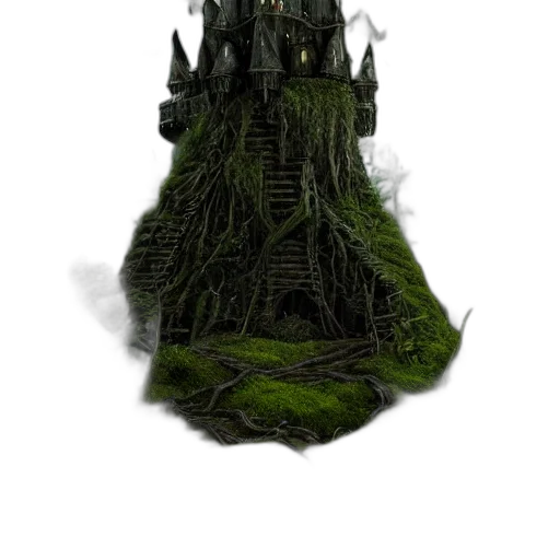 tree, crown, dress, dragon, fantasy art, 3d render, concept art, pixel art transparent PNG cut-out
