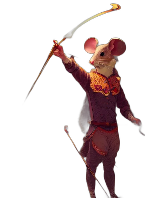 staff, animal, jacket, weapon, concept art, fantasy art, 3d render, photorealistic transparent PNG cut-out