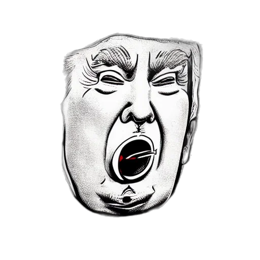 mask, face, crown, creature, cartoon, comic book art, photorealistic, pencil sketch transparent PNG cut-out
